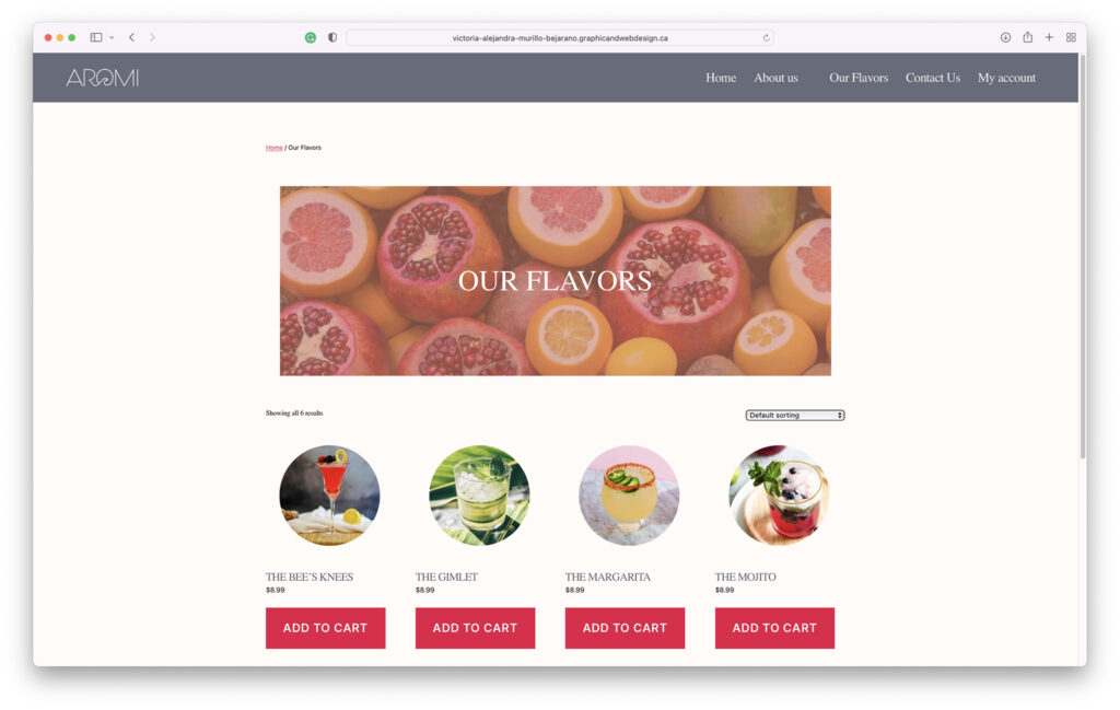 Aromi Mocktails - WordPress Website