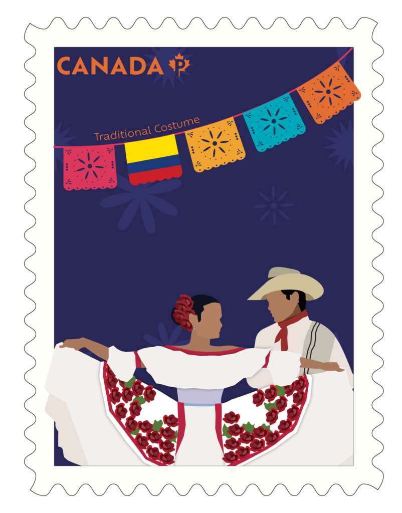 stamp illustration - colombia