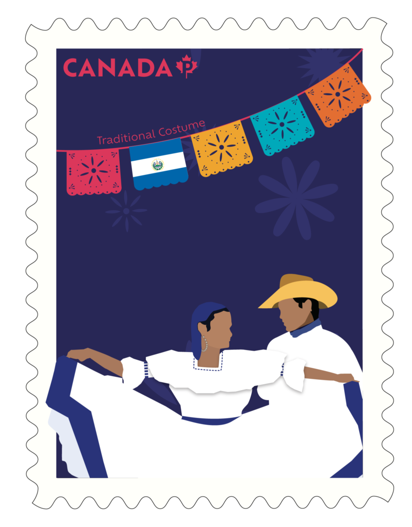 stamp illustration - el salvador