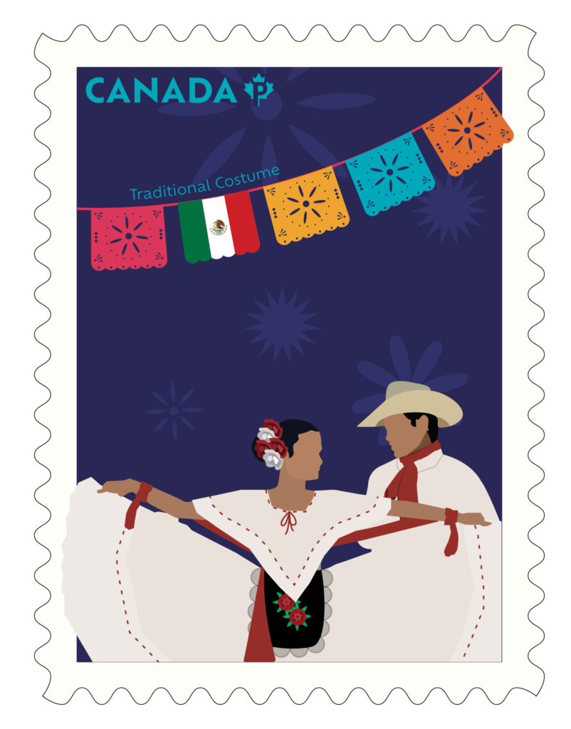 stamp illustration - mexico