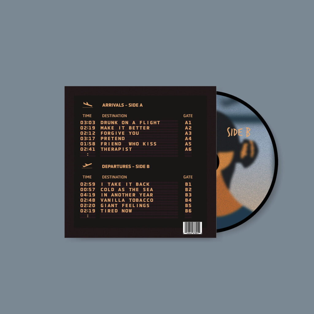 vinyl album cover mockup - back view